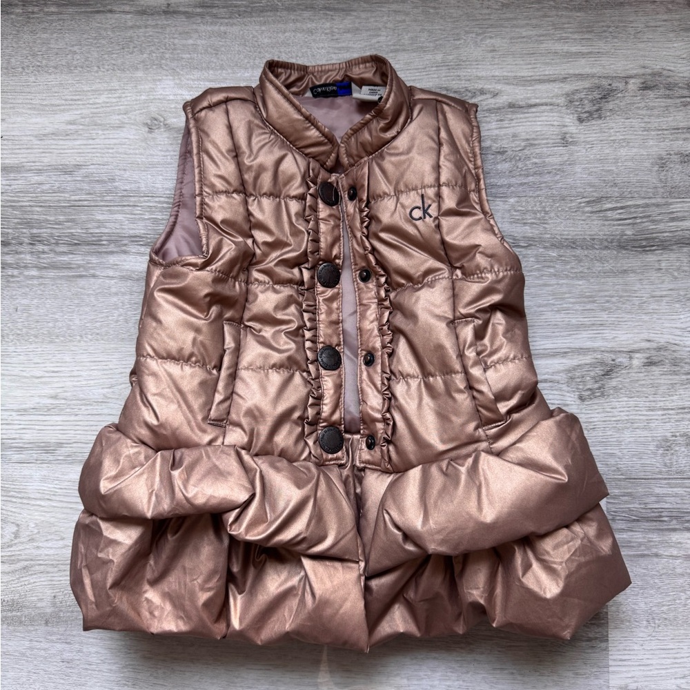 Calvin Klein Kids' Metallic Bronze Puffer Vest